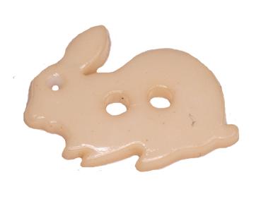 Kids button as a rabbit in cream 18 mm 0,71 inch